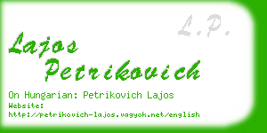 lajos petrikovich business card